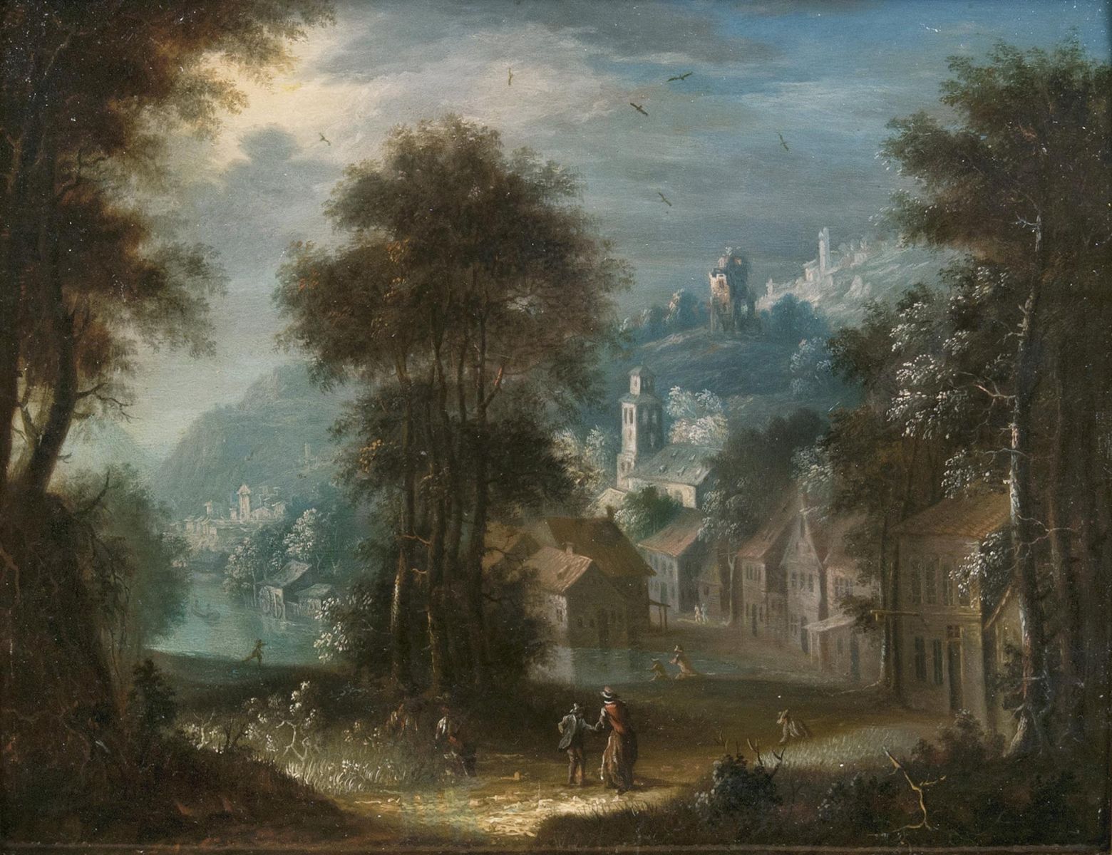 Flämische Schule, 17. Jh. - View of a Town in a River Valley View of a Town in a River Valley