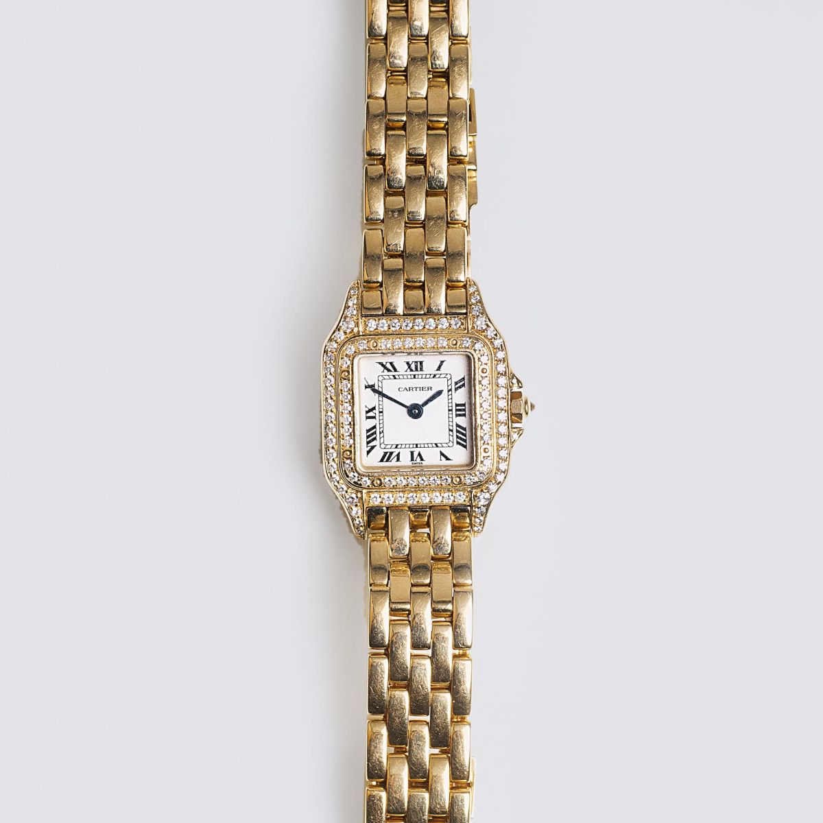 Cartier - A Vintage Ladie's Wristwatch 'Panthere' with Diamonds A Vintage Ladie's Wristwatch 'Panthere' with Diamonds