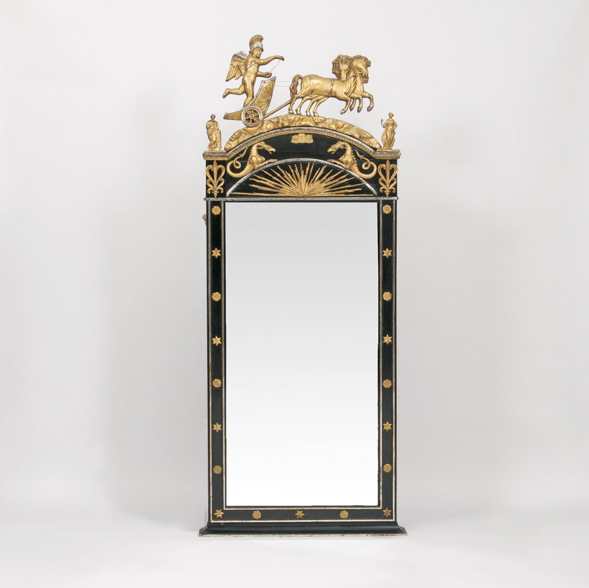 A large Gustavian Mirror 'Char de l'Amour'