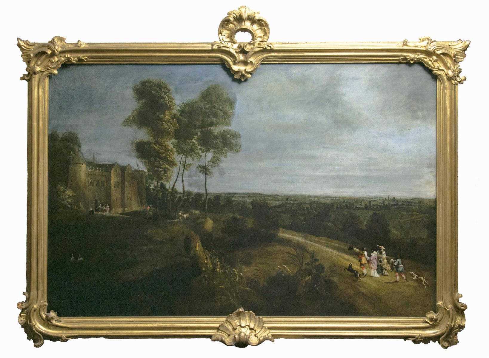 Jan Wijnants, zugeschr. - Elegant Party with Hunting Lodge Elegant Party with Hunting Lodge