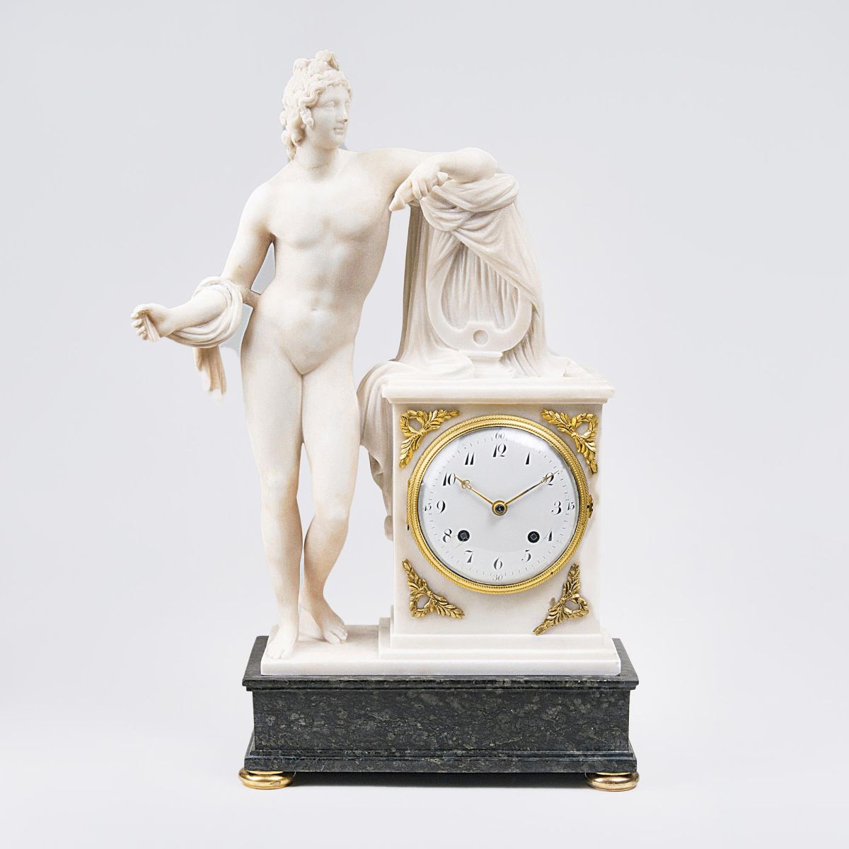 An Alabaster Pendule 'Apoll with Lyra'