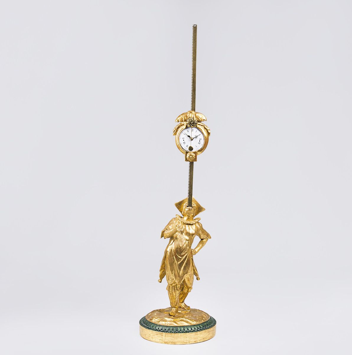A rare Louis-Seize Rack Clock with a Sculpture of a Chinese A rare Louis-Seize Rack Clock with a Sculpture of a Chinese