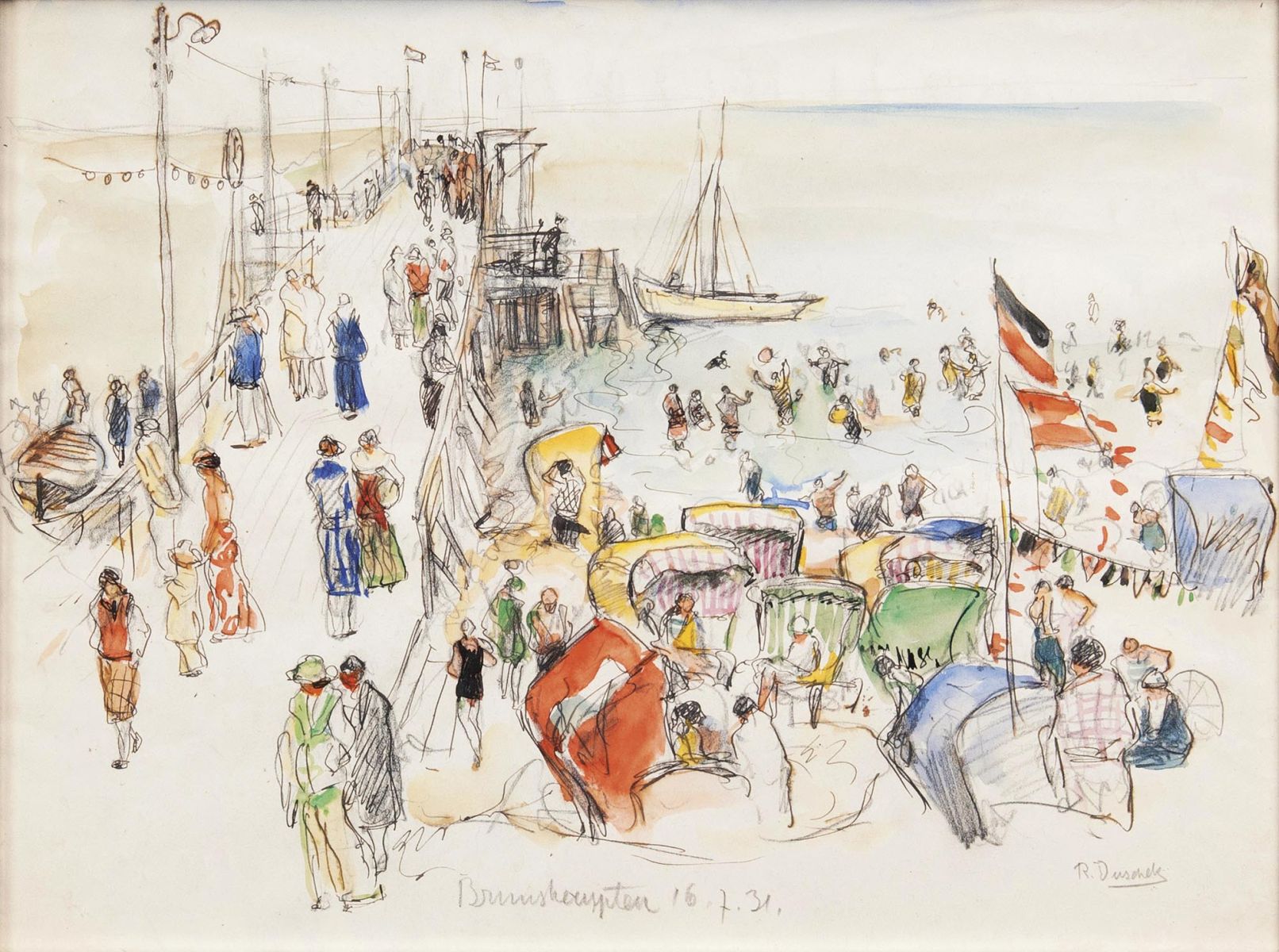 Richard Duschek - Kühlungsborn, Strand und Mole Kühlungsborn, Strand und Mole