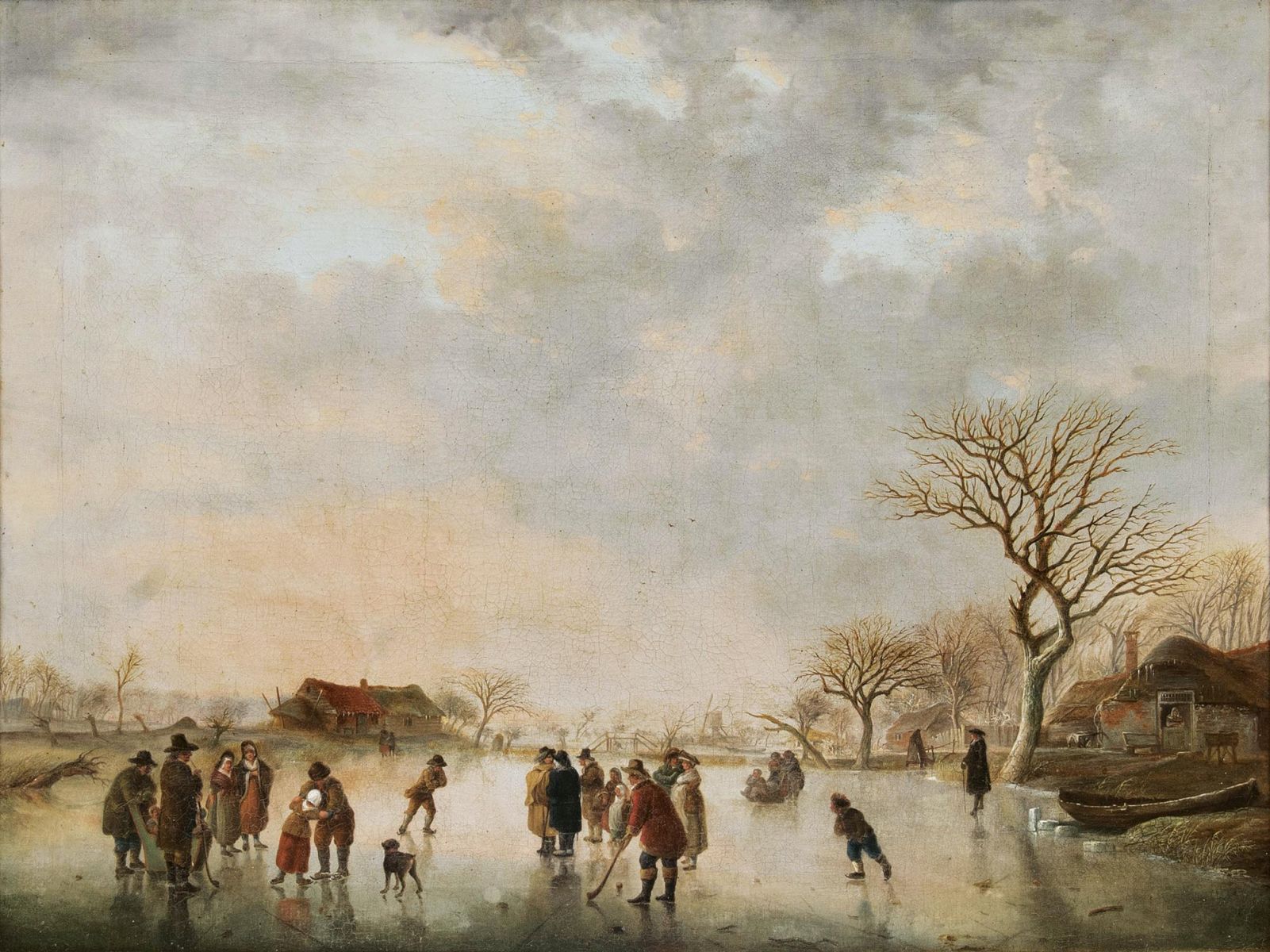 Jan Abrahamsz. Beerstraten, Nachfolger - People making merry and playing hockey on the Ice People making merry and playing hockey on the Ice