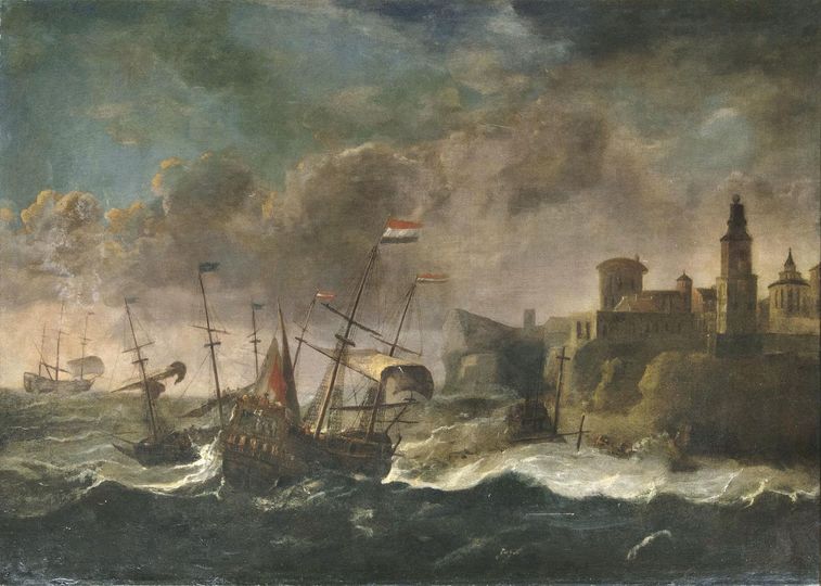 Dutch Ships in a Gale
