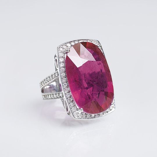 A Large Ruby Diamond Ring