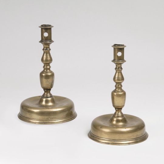 A Pair of Baroque Bell-shaped Candlesticks