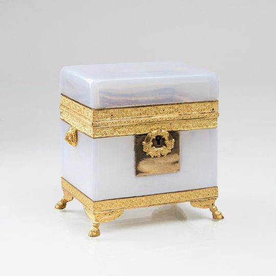 A Charles X Opaline Glass Bronze Box