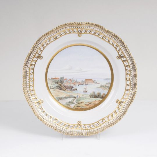 A Flora Danica Plate with View of Sonderborg Castle