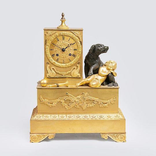An Empire Pendule 'Sleeping Putto' as Allegory of Loyalty'
