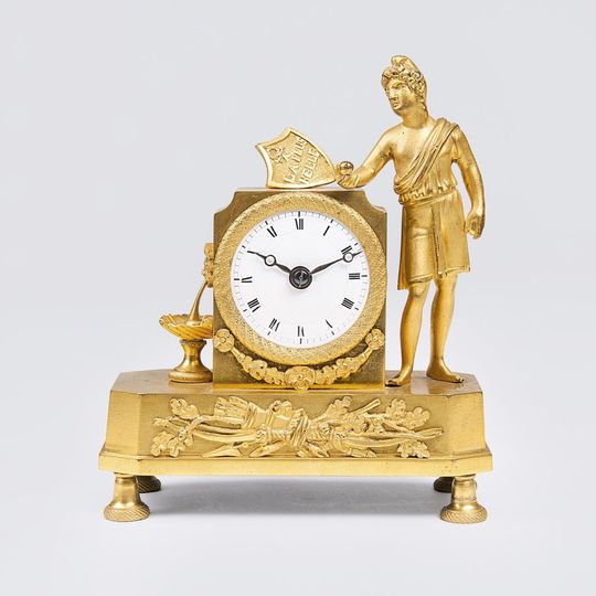 A small Empire Pendule 'Judgement of Paris - La plus Belle'