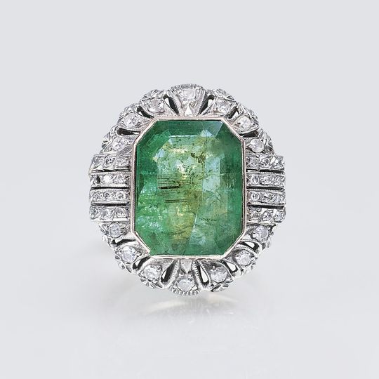 An Emerald Diamond Ring