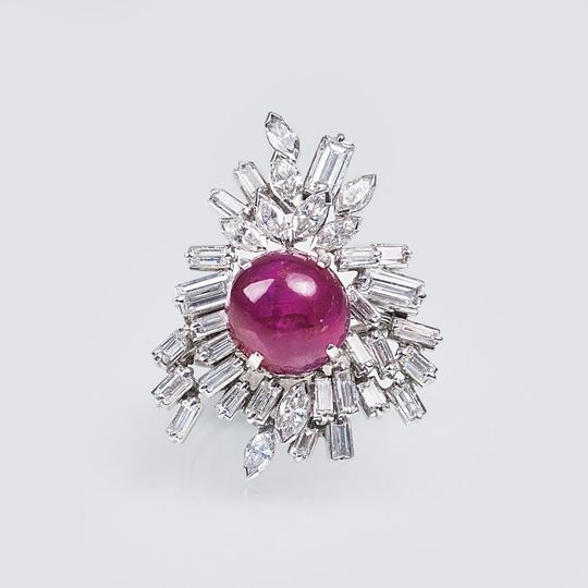 A Vintage Ruby Diamond Ring