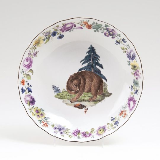 A rare Dish with Bear Motif