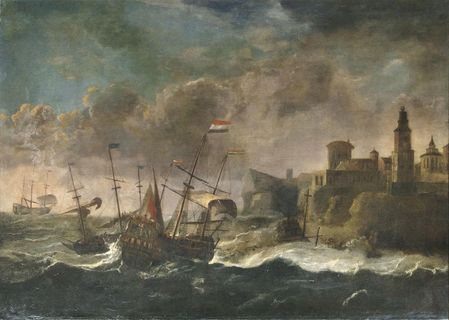 Dutch Ships in a Gale