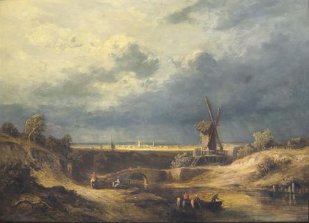 Extensive Landscape with Windmills