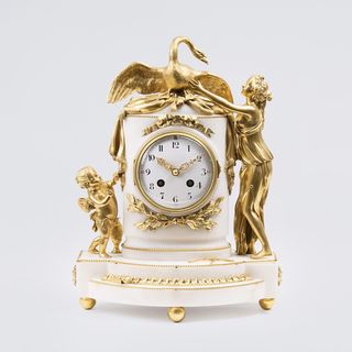 Vincenti & Cie, gegr. vor 1834 in Paris - A Napoléon III Clock 'Leda with the Swan and Amor' A Napoléon III Clock 'Leda with the Swan and Amor'