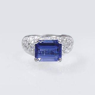 A Tanzanite Diamond Ring