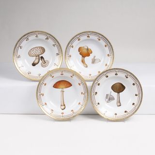 A Set of 4 Flora Danica Soup plates