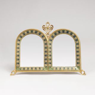 A small Cloisonné Table Mirror