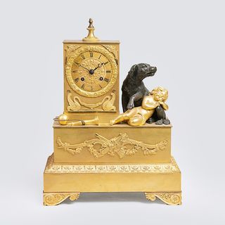Leroux à Paris, spätes 18./frühes 19. Jh. - An Empire Pendule 'Sleeping Putto' as Allegory of Loyalty' An Empire Pendule 'Sleeping Putto' as Allegory of Loyalty'