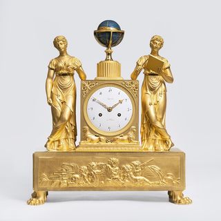 Jean-André Reiche, Bronzier, Paris, aktiv 1752-1817, Entwurf - A very rare Empire Pendule 'Allegory of Astronomy' A very rare Empire Pendule 'Allegory of Astronomy'