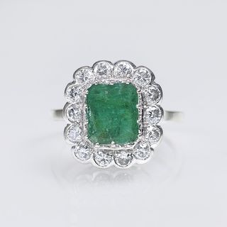 A Vintage Emerald Diamond Ring