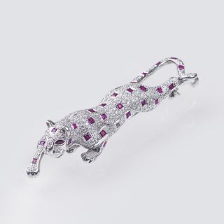 A Ruby Diamond Brooch 'Panther'