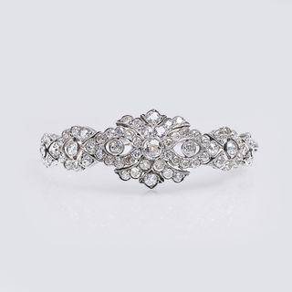 A highcarat Art Nouveau Bracelet with Old Cut Diamonds