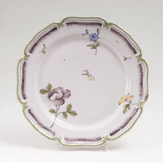A Faience Plate with Flowers