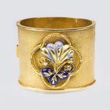 An antique Gold Bangle Bracelet with Diamonds