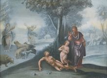 Seltene Folge von 4 Gemälden: Die Geschichte der ersten Menschen - Bild 1