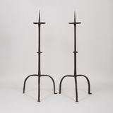A Pair of large Gothic Wrought Iron Candelabras