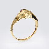 A rare Gold Bangle Bracelet with Gemstones 'Elephant'