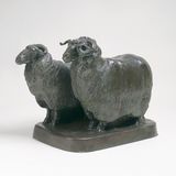 Imposante Bronzegruppe 'Zwei Schafe' - Bild 1