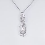 A delicate Art-déco Diamond Pearl Pendant with Necklace