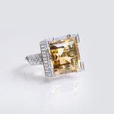 A Citrine Diamond Cocktailring