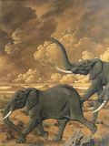 Triptych: Running Elephants - image 2