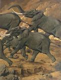 Triptych: Running Elephants - image 4