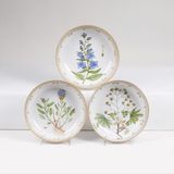 A Set of 3 round and deep Flora Danica Bowls