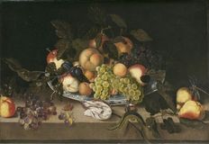 Table Still Life with Fruits, a Tulip and Insects