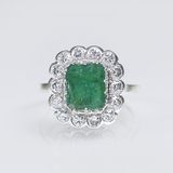 A Vintage Emerald Diamond Ring