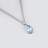 An Aquamarine Diamond Pendant on Necklace