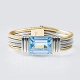 A Vintage Gold Bracelet with Aquamarin - image 1