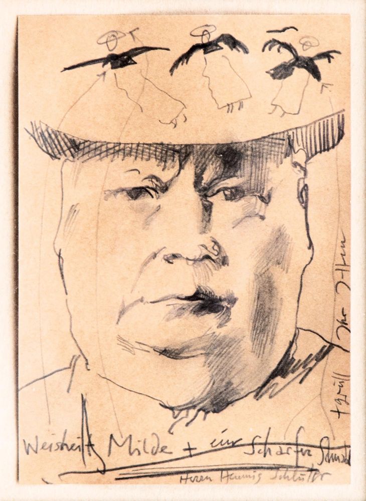 Horst Janssen - Portrait of the actor Henning Schlüter Portrait of the actor Henning Schlüter