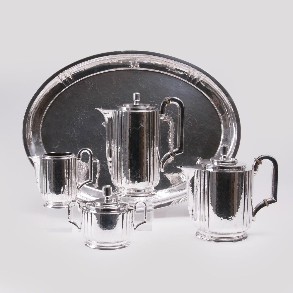 Otto Wolter - An Art-déco Coffee and Tea Set on Tablet An Art-déco Coffee and Tea Set on Tablet