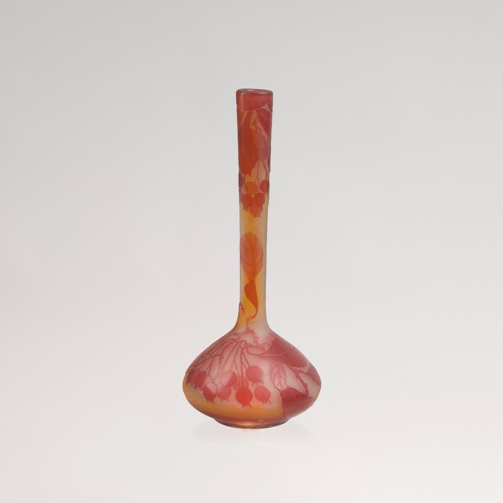 A Gallé Solifleur Vase with Rose Hips