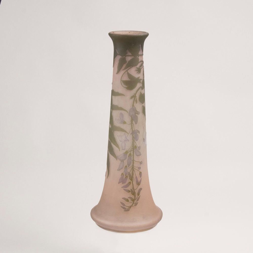 A Large Gallé Vase with Wisteria