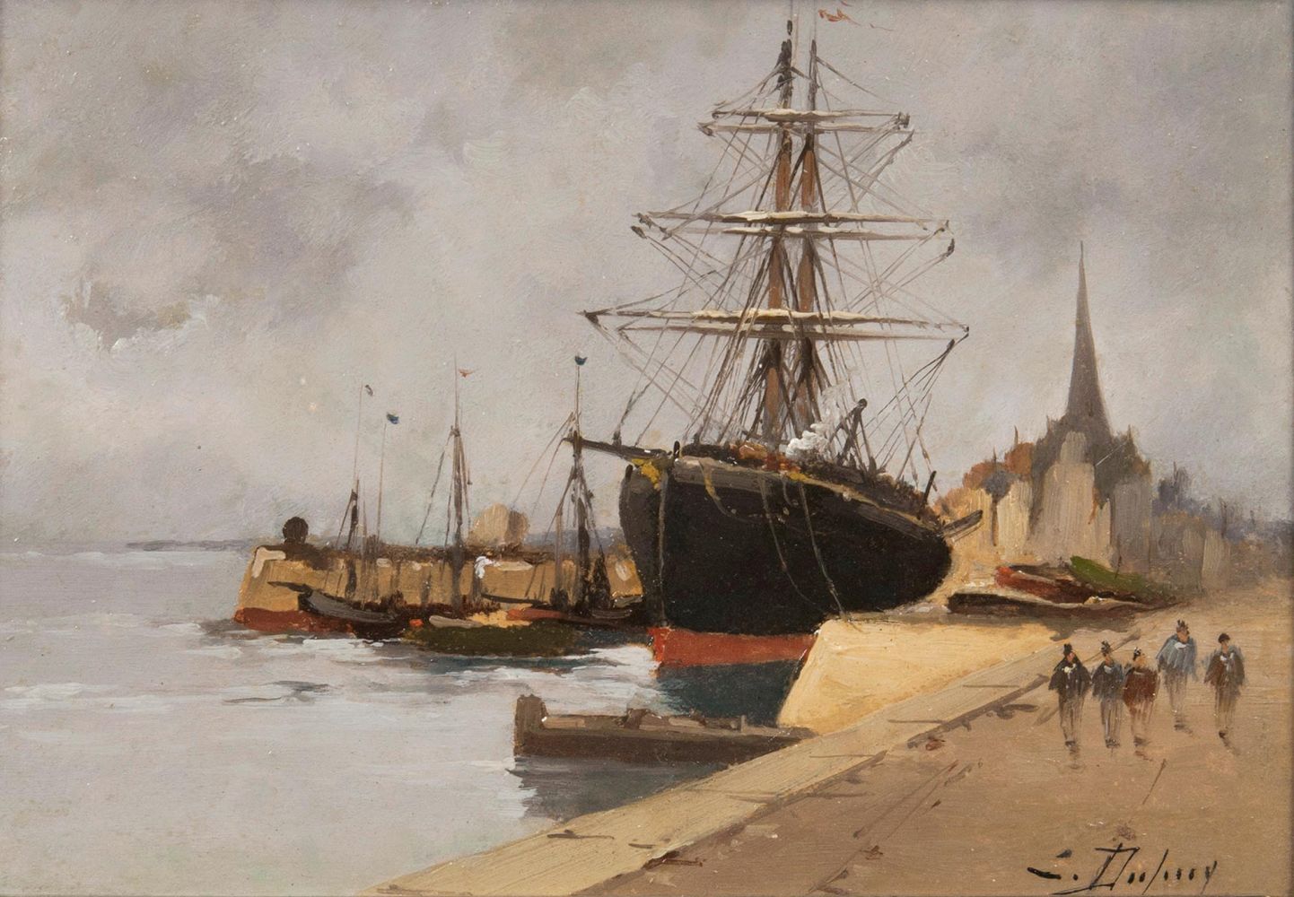 Eugène Galien-Laloue - Port in Normandy Port in Normandy