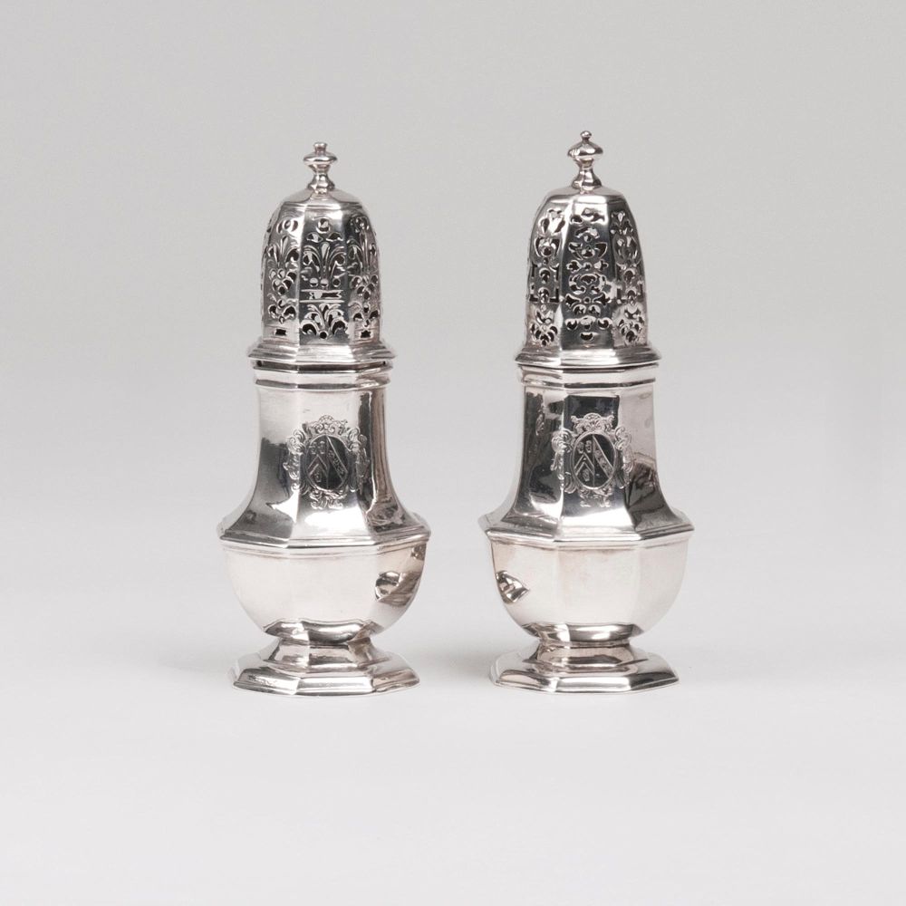 A Pair of George I Sugar Casters